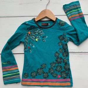 Teal Pretty Catimini Long Sleeve Tee -sz5 GUC